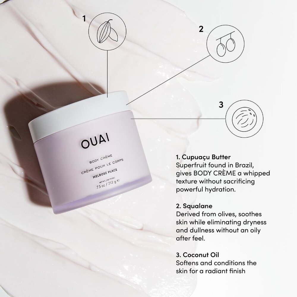 OUAI Body Cream, Melrose Place - Hydrating Whipped Body Cream 7.5OZ - Picture 4 of 5